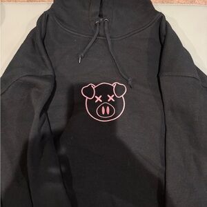 Shane Dawson Black Hoodie with Pink Pig Design
